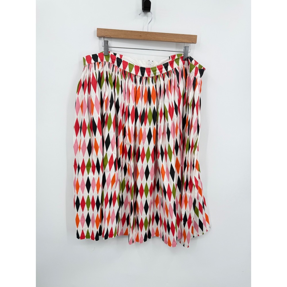 Pinup Couture Jenny Harlequin Skirt Women XL Multi Color Diamond Retro Swing